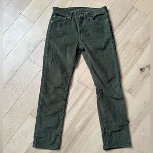 Levi's Olive Corduroy Pants for Men